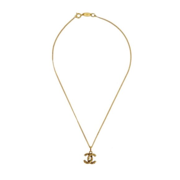 Chanel Mini CC Chain Pendant Necklace Gold 1982 141197 - Picture 1 of 4